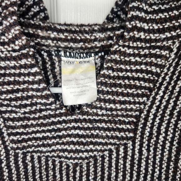 Black and White Cowl Neck Sweater with Stripes - Picture 4 of 4